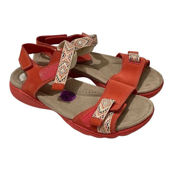 Clarks Amanda Sprint Womens Sandal Coral US Size 6.5 Comfort Ankle Straps - Picture 1 of 6